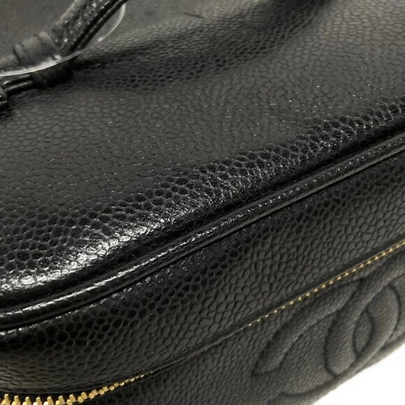 Auth CHANEL - A01997 Black Calfskin Vanity Bag Gold hardware - Picture 12 of 16